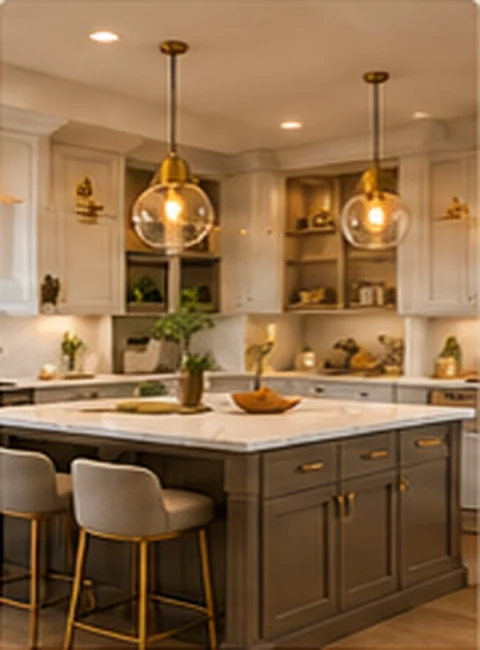 Custom kitchen design with coordinated cabinetry and finishes