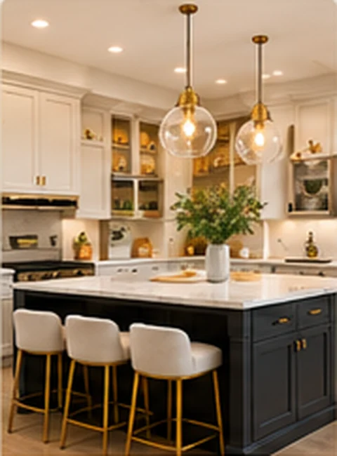 Beautiful remodeled kitchen with premium cabinetry and countertops