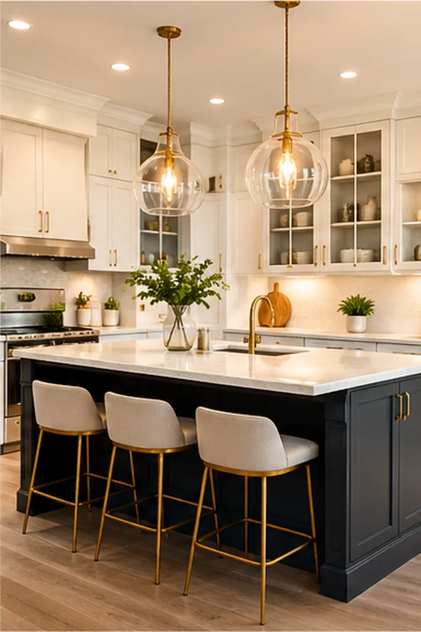 Completed kitchen renovation with custom cabinetry